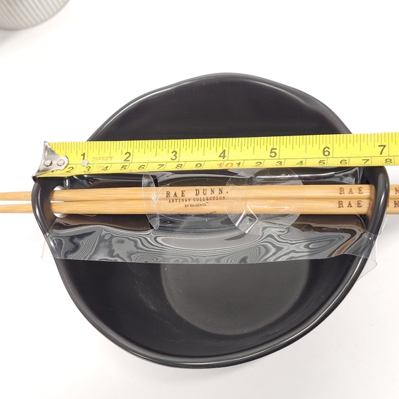 🆑️ CLEARANCE Rae Dunn Large Black Ramen Noodle Bowl With Chopsticks - Picture 9 of 12